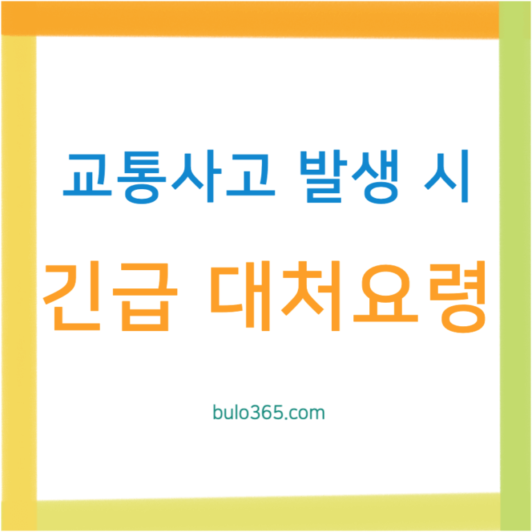 교통사고 발생시 긴급대처요령, 당사자 목격자 행동요령, 응급처치 방법