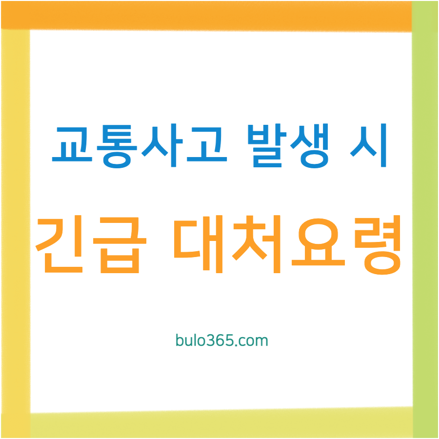교통사고 발생시 긴급대처요령, 당사자 목격자 행동요령, 응급처치 방법
