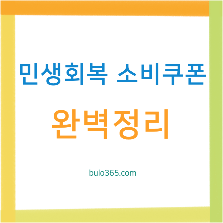 민생회복 소비쿠폰 개요 완벽정리