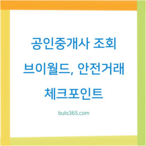 공인중개사 조회 방법, 브이월드 검색, 안전거래 체크포인트 및 신뢰도 확인 가이드
