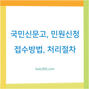 국민신문고 민원신청,접수절차,처리방법 및 작성요령 안내