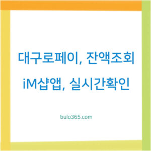 대구로페이 잔액조회, 실시간 확인방법, iM샵앱 사용법