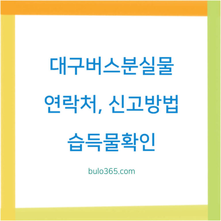 대구 버스 분실물 찾기, 연락처, 신고방법