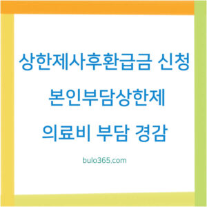 상한제사후환급금 신청방법,본인부담상한액기준,적용방식 및 의료비부담경감