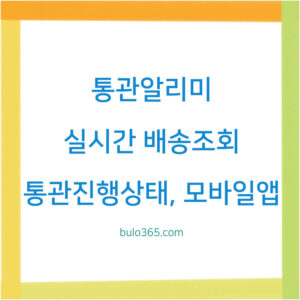 통관알리미 실시간 배송조회,통관진행상태,모바일앱 활용법