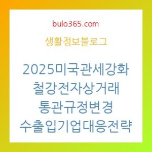 2025미국관세강화,철강전자상거래통관규정,수출입기업대응전략