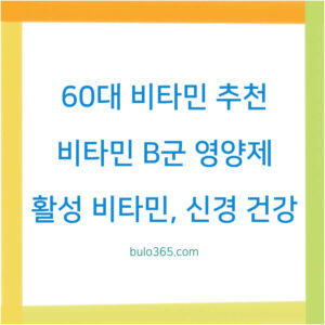 60대 비타민 B군 영양제 추천, 선택 기준, 효능 및 주의사항