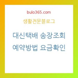 대신택배 송장조회,예약방법,요금확인 및 고객센터 완벽활용법