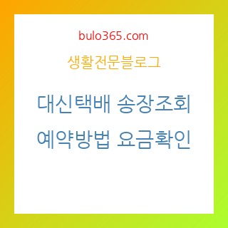 대신택배 송장조회,예약방법,요금확인 및 고객센터 완벽활용법