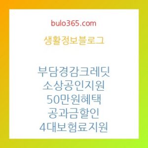 부담경감 크레딧 신청방법, 소상공인 50만원 혜택, 지원대상 및 사용처