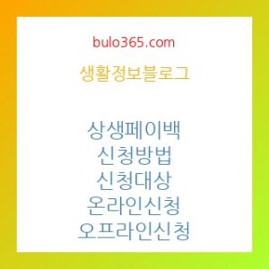 상생페이백 신청방법, 환급금액, 온라인신청 및 사용처 정리