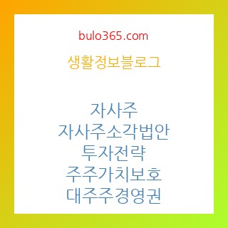자사주많은기업,자사주소각의무화,투자전략 및 상위기업분석